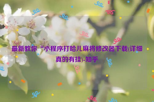 最新教你“小程序打哈儿麻将修改器下载(详细真的有挂)-知乎