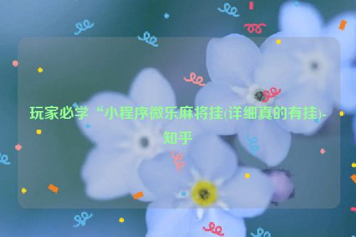 玩家必学“小程序微乐麻将挂(详细真的有挂)-知乎