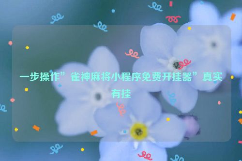一步操作”雀神麻将小程序免费开挂器”真实有挂