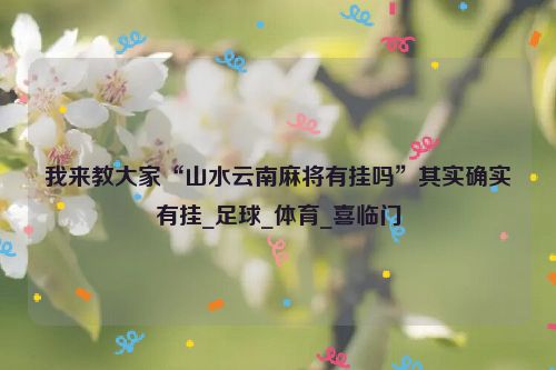 我来教大家“山水云南麻将有挂吗”其实确实有挂_足球_体育_喜临门