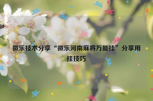 微乐技术分享“微乐河南麻将万能挂”分享用挂技巧