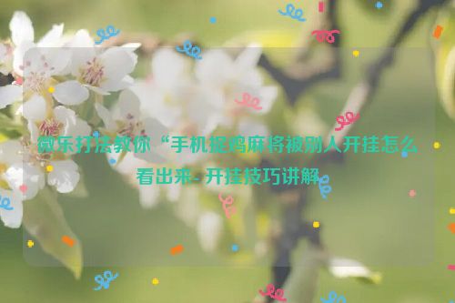 微乐打法教你“手机捉鸡麻将被别人开挂怎么看出来- 开挂技巧讲解