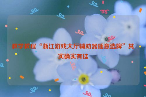 教学教程“浙江游戏大厅辅助器随意选牌”其实确实有挂