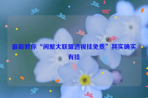 最新教你“闲聚大联盟透视挂免费”其实确实有挂
