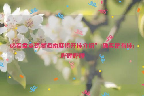 必看盘点琼崖海南麻将开挂介绍”(确实是有挂)-哔哩哔哩