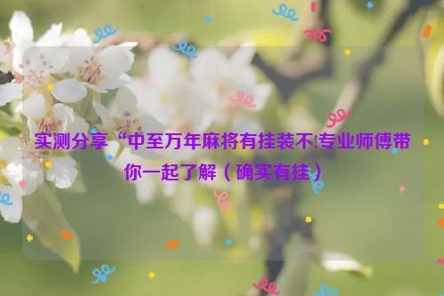 实测分享“中至万年麻将有挂装不!专业师傅带你一起了解（确实有挂）