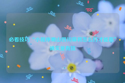 必看技巧“小程序蜀山四川麻将怎么打才能赢”确实是有挂