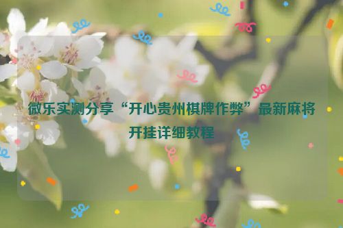 微乐实测分享“开心贵州棋牌作弊”最新麻将开挂详细教程