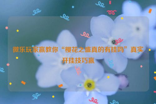 微乐玩家赢教你“樱花之盛真的有挂吗”真实开挂技巧赢