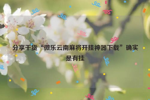 分享干货“微乐云南麻将开挂神器下载”确实是有挂