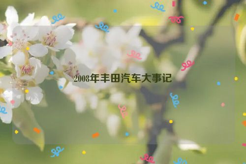 2008年丰田汽车大事记