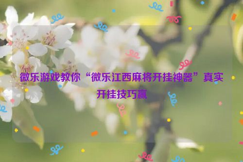 微乐游戏教你“微乐江西麻将开挂神器”真实开挂技巧赢