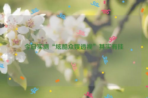 今日实测“炫酷众娱透视”其实有挂