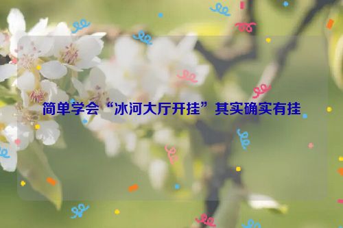 简单学会“冰河大厅开挂”其实确实有挂