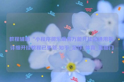 教程辅助“小程序微乐麻将万能开挂器通用版!详细开挂教程已更新-知乎_足球_体育_喜临门