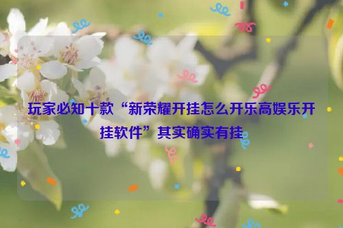 玩家必知十款“新荣耀开挂怎么开乐高娱乐开挂软件”其实确实有挂