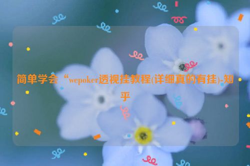 简单学会“wepoker透视挂教程(详细真的有挂)-知乎