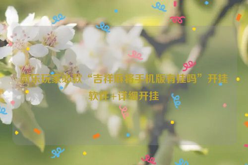 微乐玩家必款“吉祥麻将手机版有挂吗”开挂软件+详细开挂