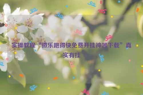实操教程“微乐跑得快免费开挂神器下载”真实有挂