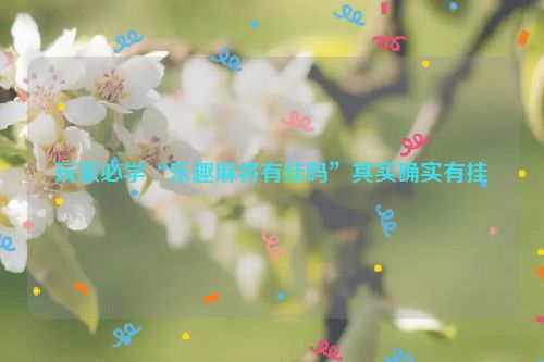 玩家必学“乐趣麻将有挂吗”其实确实有挂