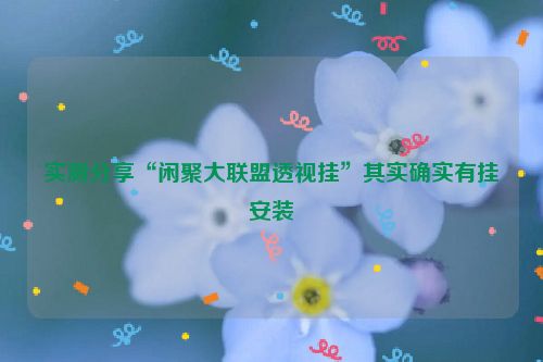 实测分享“闲聚大联盟透视挂”其实确实有挂安装