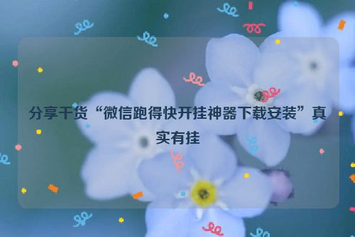 分享干货“微信跑得快开挂神器下载安装”真实有挂