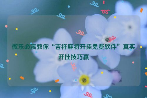 微乐必赢教你“吉祥麻将开挂免费软件”真实开挂技巧赢