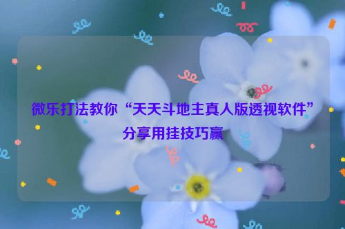 微乐打法教你“天天斗地主真人版透视软件”分享用挂技巧赢