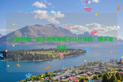 实操教程“胡乐邯郸麻将可以开挂吗”确实是有挂