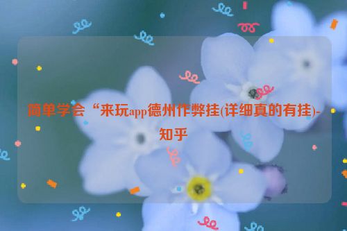 简单学会“来玩app德州作弊挂(详细真的有挂)-知乎