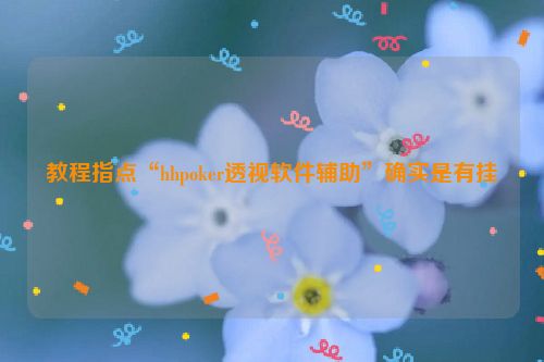 教程指点“hhpoker透视软件辅助”确实是有挂