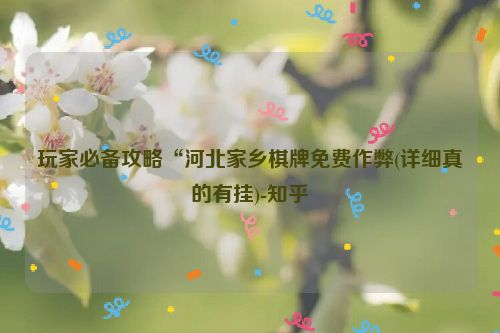 玩家必备攻略“河北家乡棋牌免费作弊(详细真的有挂)-知乎