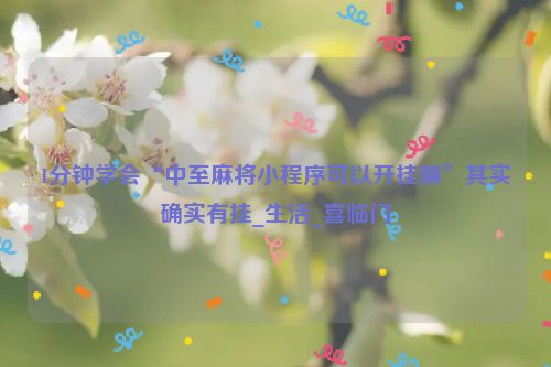 1分钟学会“中至麻将小程序可以开挂嘛”其实确实有挂_生活_喜临门