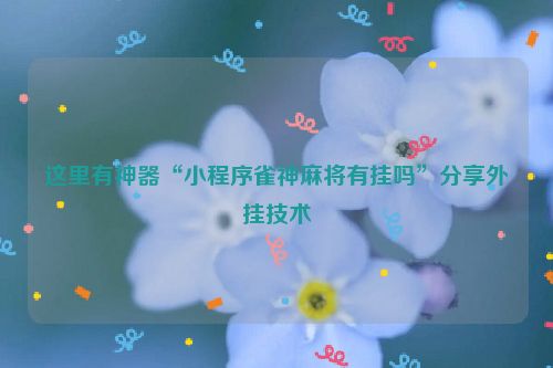 这里有神器“小程序雀神麻将有挂吗”分享外挂技术
