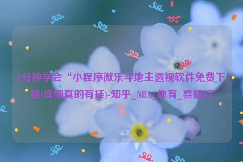1分钟学会“小程序微乐斗地主透视软件免费下载(详细真的有挂)-知乎_NBA_体育_喜临门