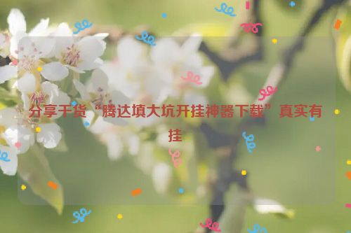 分享干货“腾达填大坑开挂神器下载”真实有挂