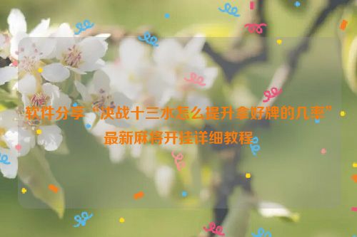 软件分享“决战十三水怎么提升拿好牌的几率”最新麻将开挂详细教程