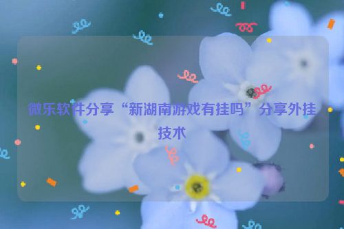 微乐软件分享“新湖南游戏有挂吗”分享外挂技术