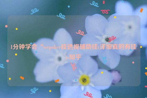 1分钟学会“wepoker挂透视辅助挂(详细真的有挂)-知乎