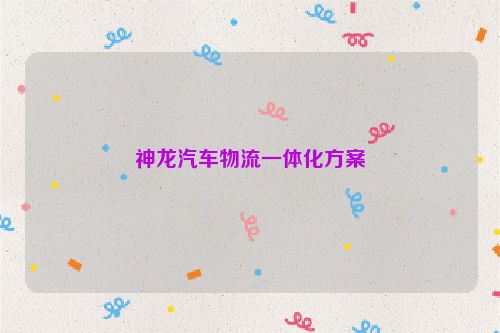 神龙汽车物流一体化方案