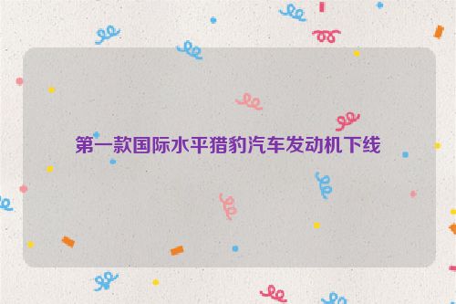 第一款国际水平猎豹汽车发动机下线