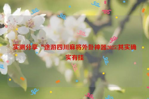 实测分享“途游四川麻将外卦神器2025!其实确实有挂