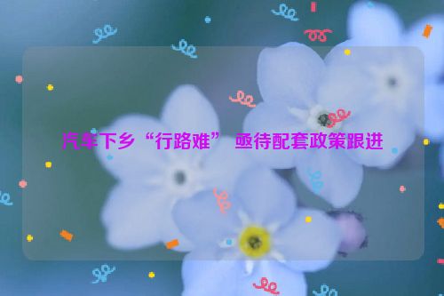 汽车下乡“行路难” 亟待配套政策跟进