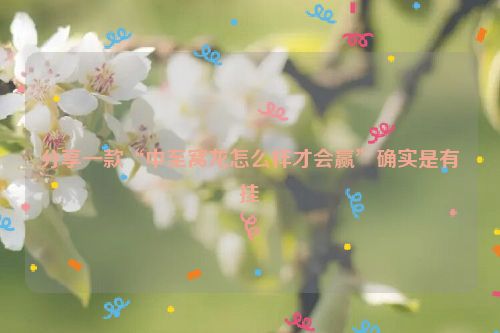 分享一款“中至窝龙怎么样才会赢”确实是有挂