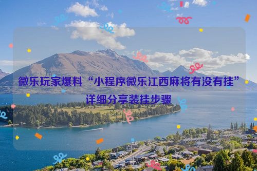 微乐玩家爆料“小程序微乐江西麻将有没有挂”详细分享装挂步骤
