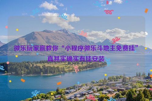 微乐玩家赢教你“小程序微乐斗地主免费挂”真其实确实有挂安装