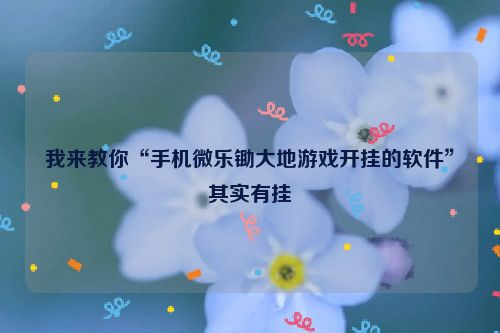 我来教你“手机微乐锄大地游戏开挂的软件”其实有挂