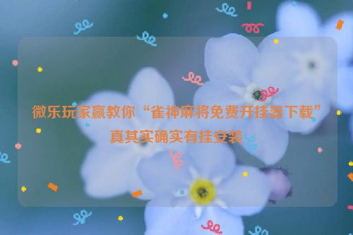 微乐玩家赢教你“雀神麻将免费开挂器下载”真其实确实有挂安装