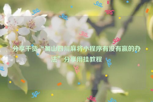 分享干货“蜀山四川麻将小程序有没有赢的办法”分享用挂教程
