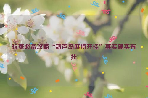 玩家必备攻略“葫芦岛麻将开挂”其实确实有挂